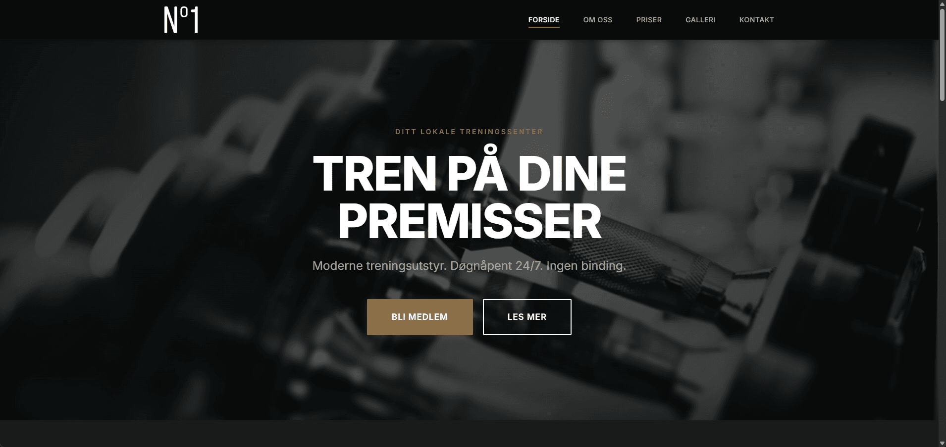 Varden Gym - Modern fitness website with image-first design approach
